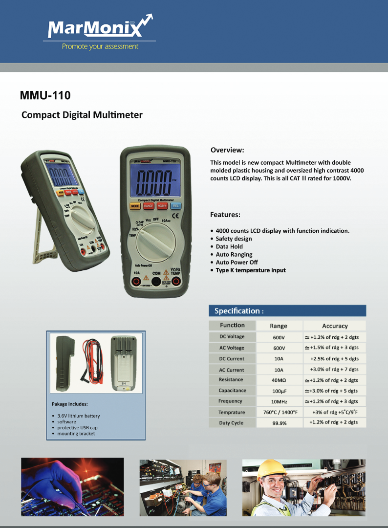 مولتی متر دیجیتال مارمونیکس MMU-110